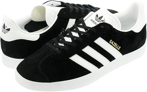 adidas gazelle black white gold