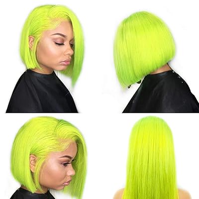 Lime Green Lace Front Bob Wig for Women Peruvian Jamaica Ubuy