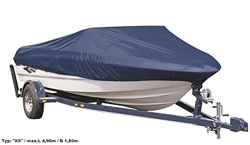 EXCOLO Winterplane Winterabdeckung für Boote Bootsabdeckung Persenning Größe XS/max.L 4,90m / B 1,80m in blau