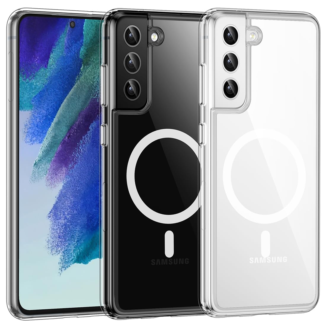 Photo 1 of TIANNIUKE Magnetic Case for Samsung Galaxy S21 FE, Transparent and Yellow Resistant,Compatible with MagSafe,Slim Fit Shockproof Protective Phone Case for Galaxy S21 FE Case (Clear)