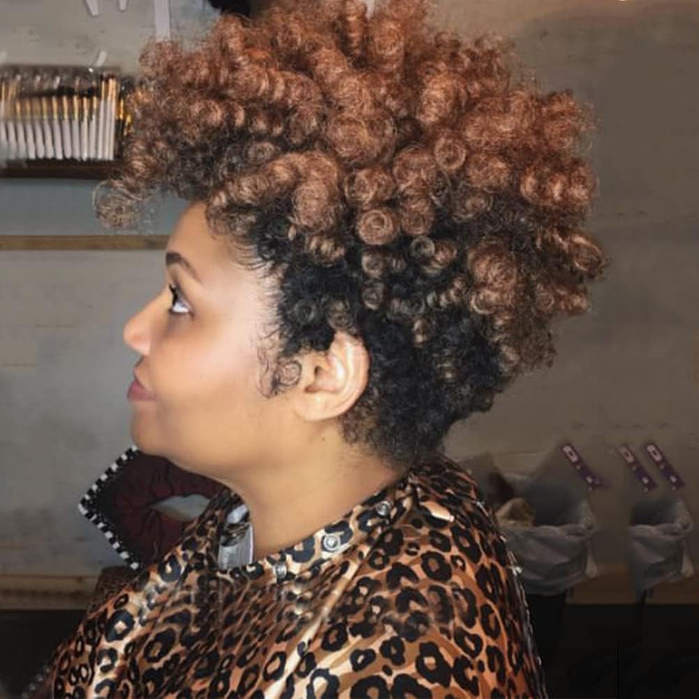 Queentas 5Packs Passion Twist Hair Crochet Hair Jamaican Kanekalon Crochet Braids Hair Extensions (6mm Black to Brown)