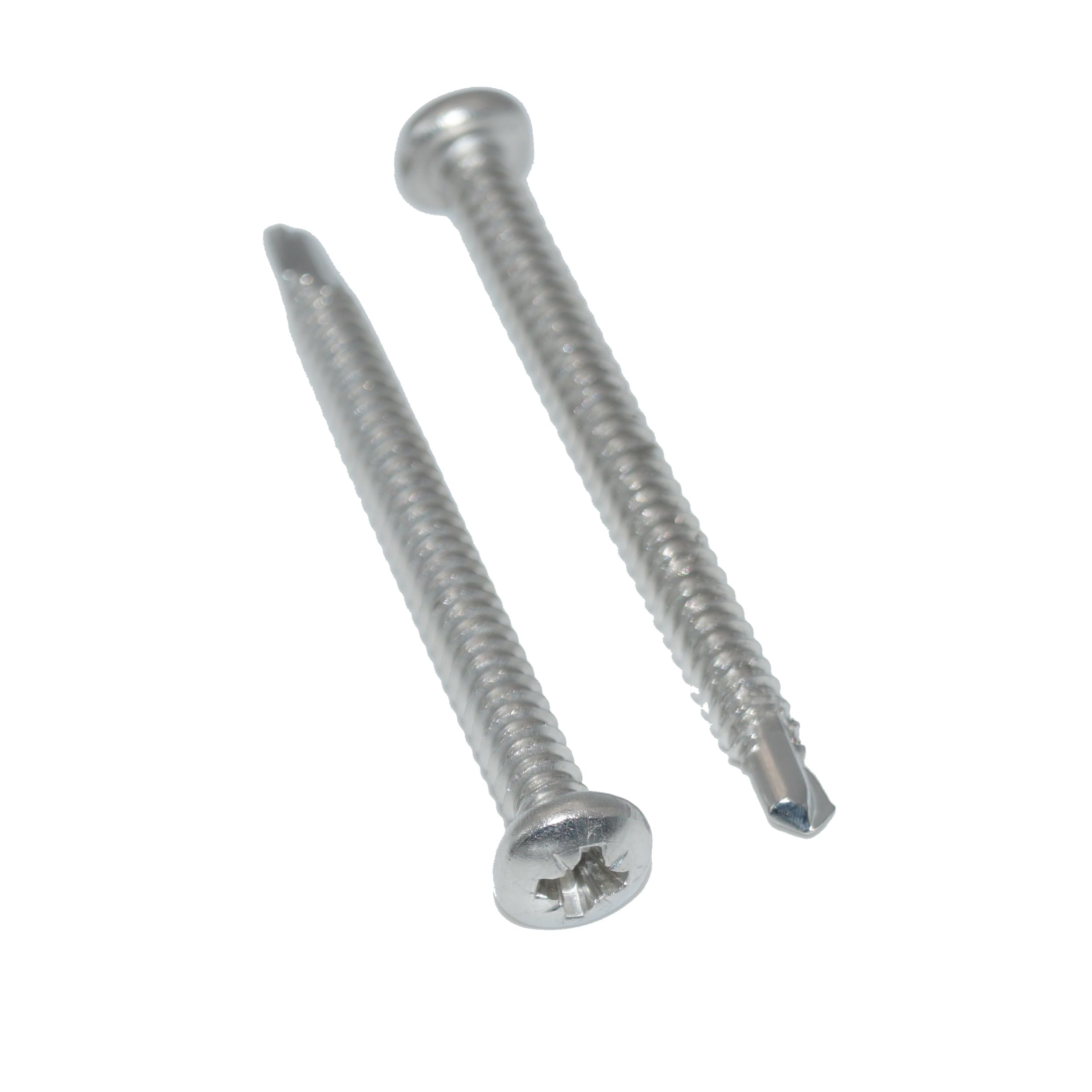 Pozidrive Drilling Screws 5.5 x 16 Pack of 50 Rounded Head Screws - Form M Stainless Steel A2 / V2A, Self-Tapping Screws DIN 7504 / ISO 15480 - Rust-Free — image 1