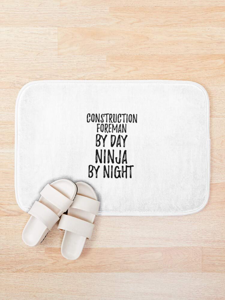 By Construction Gift Ninja Day Foreman Memory Foam Bath Mat Large Soft and Comfortable, Super Water Absorption, Non-Slip Bath Mat