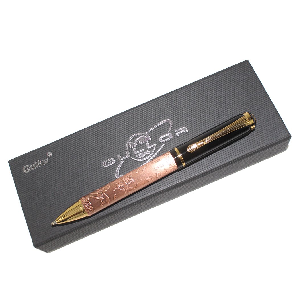 Gullor Chinese Horse Ballpoint Pen with Gift Box - Red Copper