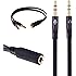 Maeline 3.5mm Female to 2 Male Gold Plated Headphone Mic Audio Y Splitter Flat Cable