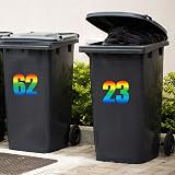 Sara Prints Pack of 3 Numbers for Dustbins 17 cm Self Adhesive Waterproof view 6