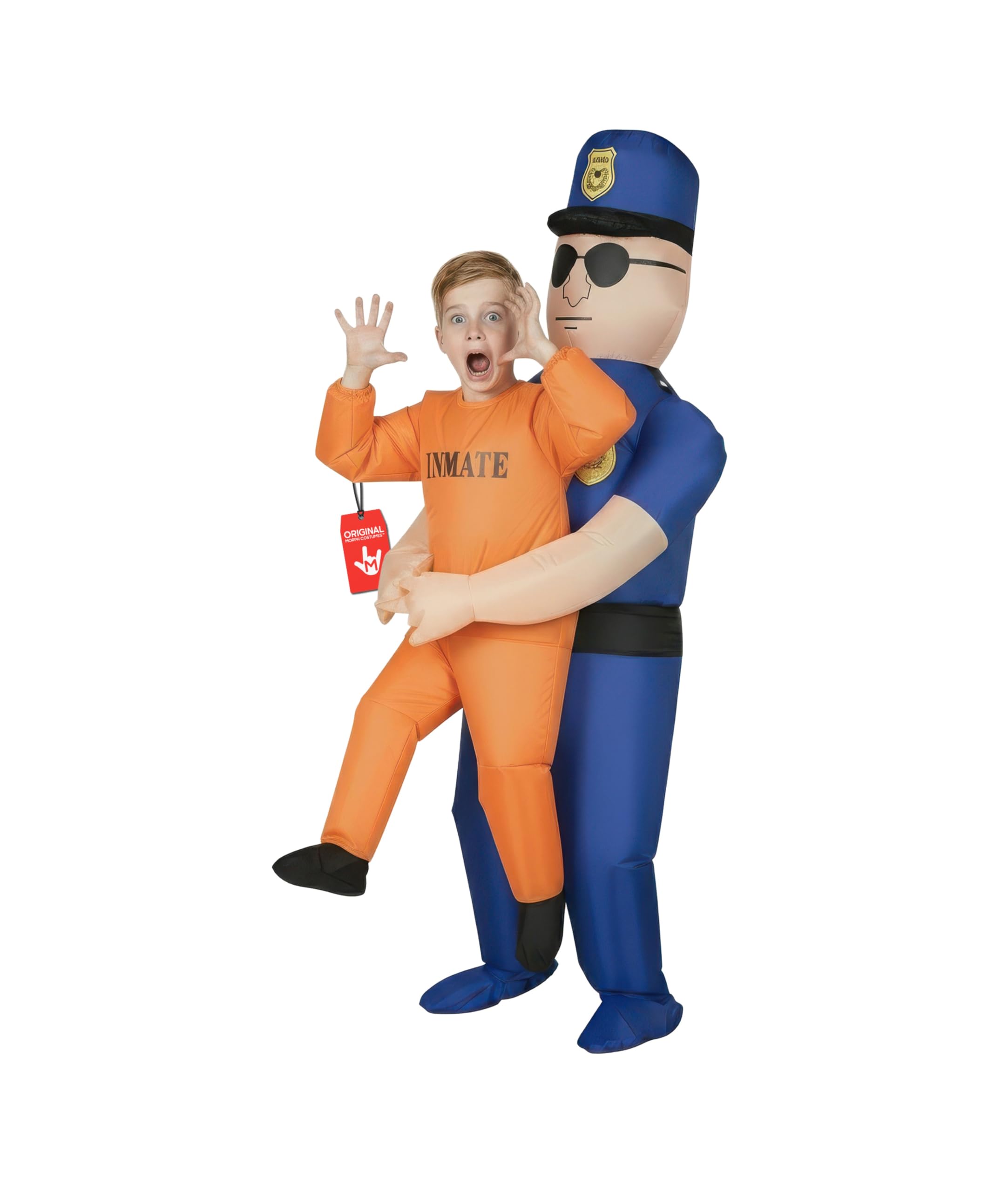 Morph Police Pick Me Up Inflatable Costume for Kids - Boys Halloween Carry Me Blow Up Costume - Fun Dress Up, One Size