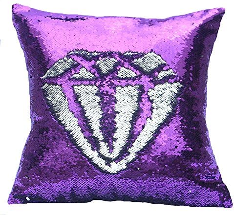 CHICCAT Reversible Sequins Mermaid Throw Pillow Cases Pillow Covers 4040cm/16"x16" (Purple &amp; Silver)
