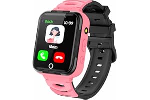 GOODATECH Smart Watch for Kids 4-12 Years Boys Girls, 24 Puzzle Games, Phone Call SOS, Front andTop Cameras ,Video MP3 Music Player Calendar Stopwatch Timer Alarm Clock for Children Birthday Gifts (Pink)