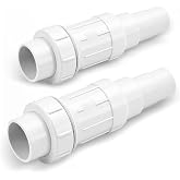 LESSO 2 Pack 1 Inch PVC Expand Repair Coupling, SOC x SPIG Connection, Hose Repair Fitting for Plumbing &amp; Irrigation