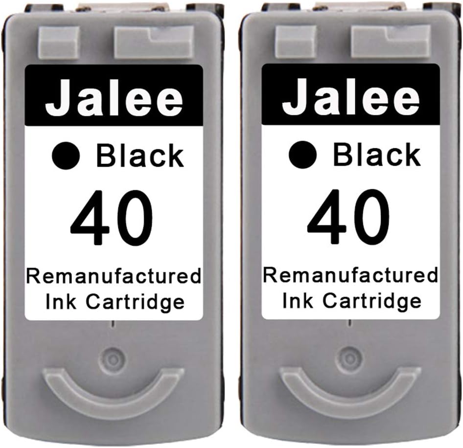 Jalee 2 Black Remanufactured Ink Cartridges Replacement for PG-40 Compatible for PIXMA MP140 MP150 MP160 MP170 MP180 MP190 MP210 MP220 MP450 MP460 MP470 MX300 MX310 iP2200 iP2500 iP2600