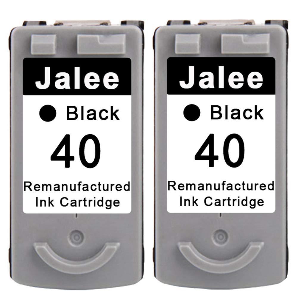 Jalee 2 Black Remanufactured Ink Cartridges Replacement for PG-40 Compatible for PIXMA MP140 MP150 MP160 MP170 MP180 MP190 MP210 MP220 MP450 MP460 MP470 MX300 MX310 iP2200 iP2500 iP2600