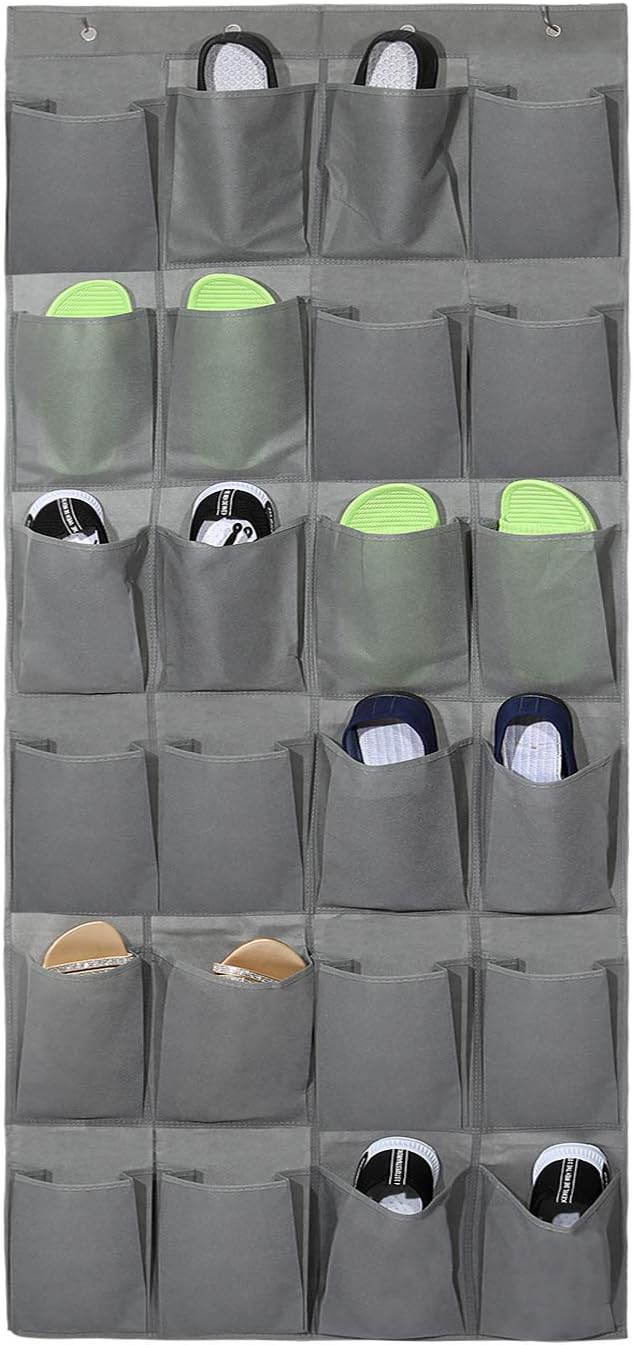 fabric shoe rack on Over The Door Shoe Organizers Over The Door Shoe Organizer Beige Fabric Organizer For Sneakers Hanging Shoe Rack For Closet Shoes Storage With 24 Large Pockets And 4 Door Hooks High Heeled