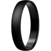 Egnaro Unisex Silicone Wedding Ring for Men &amp; Women 4/5mm Wide 1.65mm Thick | Comfort-Fit Inner Curve with Rounded Edges Provides Low-Profile Comfort for Sports, Gym, Work, Fitness, Travel and Daily Wear