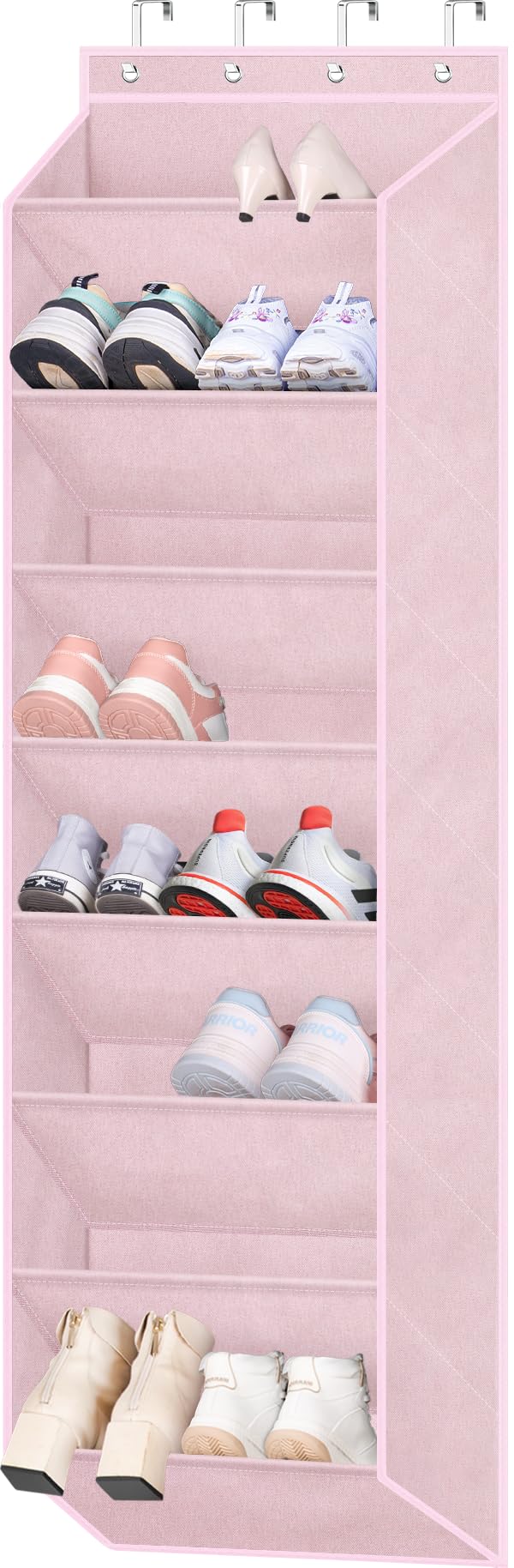 SLEEPING LAMB Over The Door Shoe Organizer for Closet, Kids Sneaker Storage for Hanging Shoe Rack for Door with Large Deep Pockets for Toddler, Girl, Baby Room Decor, Pink