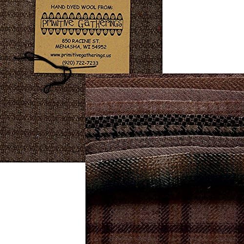 Primitive Gatherings Hand Dyed Wool Pebble Charm Pack 10 5-inch Squares PRI 6000