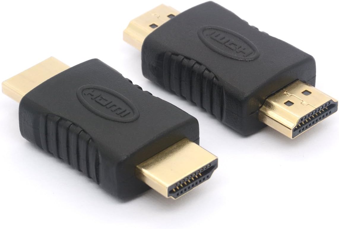 HTGuoji HDMI Coupler, HDMI Male to HDMI Male Straight In-line Coupler Adapter 19 Pin HDMI Connector for HDMI (2-Pack)