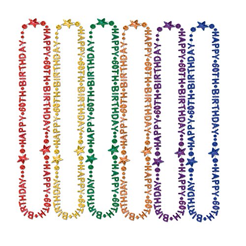 Beistle 5723760 "60Th" Birthday Of Expression Beads, 36Inch, Multicolor