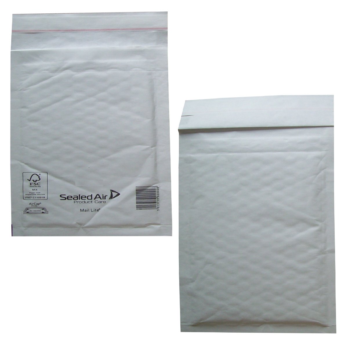 10 Large K/7 Size Mail Lite White Padded Envelopes Mailers - Peel + Seal Bubble Bags - 350 x 470mm / 13.75 x 18.5" Sealed Air Postal Packing Mailing Shipping Postage Posting Cushioned Packaging