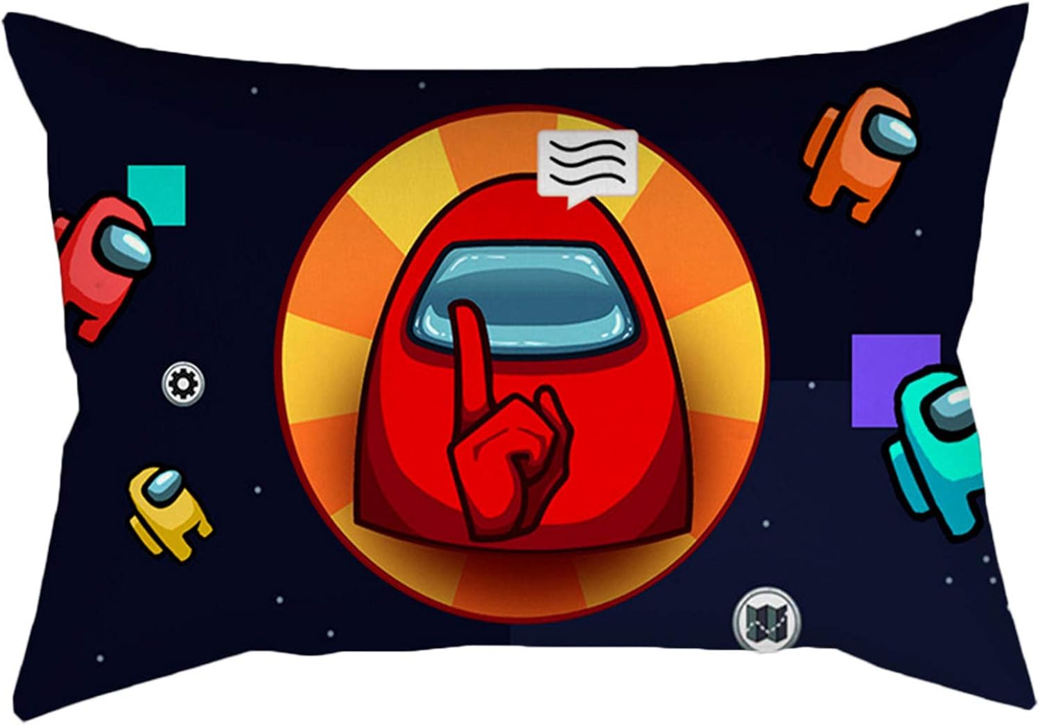 Queenromen Among Us Pillow Cover Pillowcase Game Imposter Print Sofa