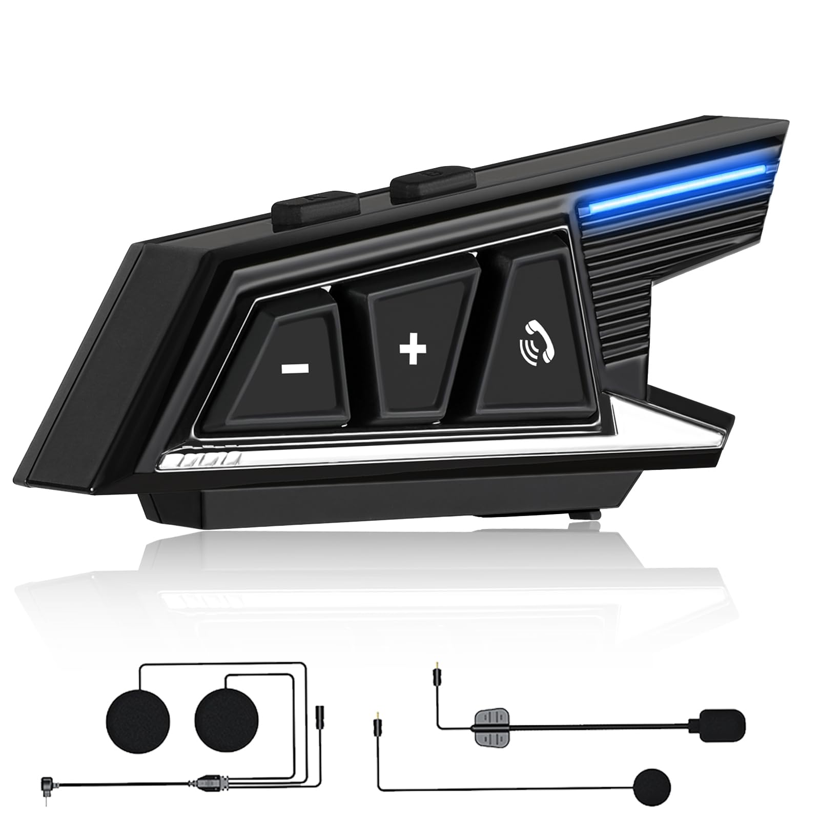 ZHIDUOXING BT40 Motorcycle Bluetooth Headset with Soft and Hard Microphones,Motorcycle Helmet Bluetooth Headset CVC Noise Reduction Stereo Sound Effect IPX6 Waterproof Ultra-Thin Earphones