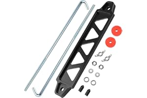 YSFIUYO Battery Hold Down Bracket Aluminum Alloy Battery Tie Down Lock Accessories Car Battery Holder Kit with Stainless Steel 8in 10in J Bolts (10 inch, Black)