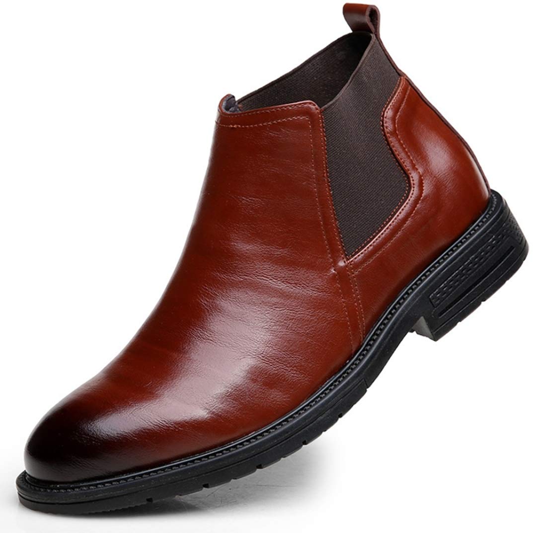 [LECMT] マーティン ブラウン ブーツ メンズ ハイカット 本革 ショートブーツ 厚底 チェルシーブーツ 走りやすい 紳士靴 サイドゴア ブーツ スリッポン ワークブーツ 疲れにくい 晴雨兼用 メンズ 24.0cm ブーツ 革靴 通勤 仕事 ブラック