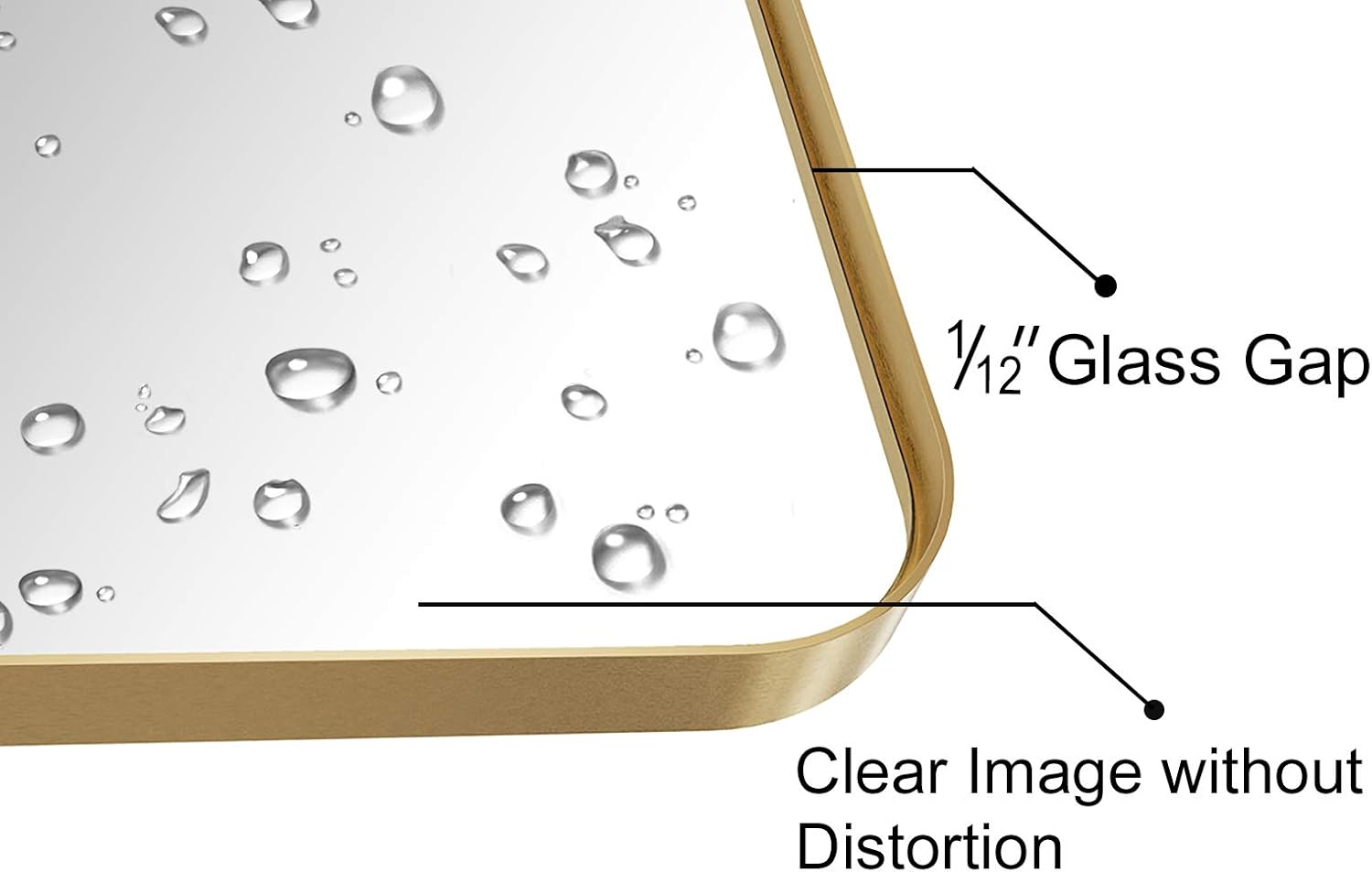 ANDY STAR Gold Wall Mirror for Bathroom, 16x20 Inch Small Gold Bathroom Mirror with Stainless Steel Metal Frame Rounded Corner: Furniture & Decor