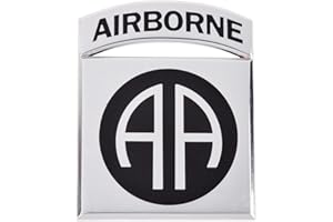 MEDALS OF AMERICA EST. 1976 Chrome All Metal 82nd Airborne Division Officially Licensed Car Emblem Adhesive, Auto Medals and Chrome Car Decals, Emblems for Cars