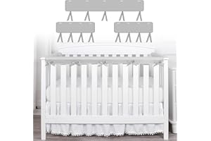 Vjningu Crib Rail Cover, Baby Bed Soft Edge Protector, Wrapped Rail Cover 3 Pcs (One Set) Anti-Collision Strip Corner Cover for Child Bed Protection(Grey)