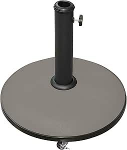 Pie de sombrilla redonda con ruedas en cemento – 25 kg – Taupe: Amazon