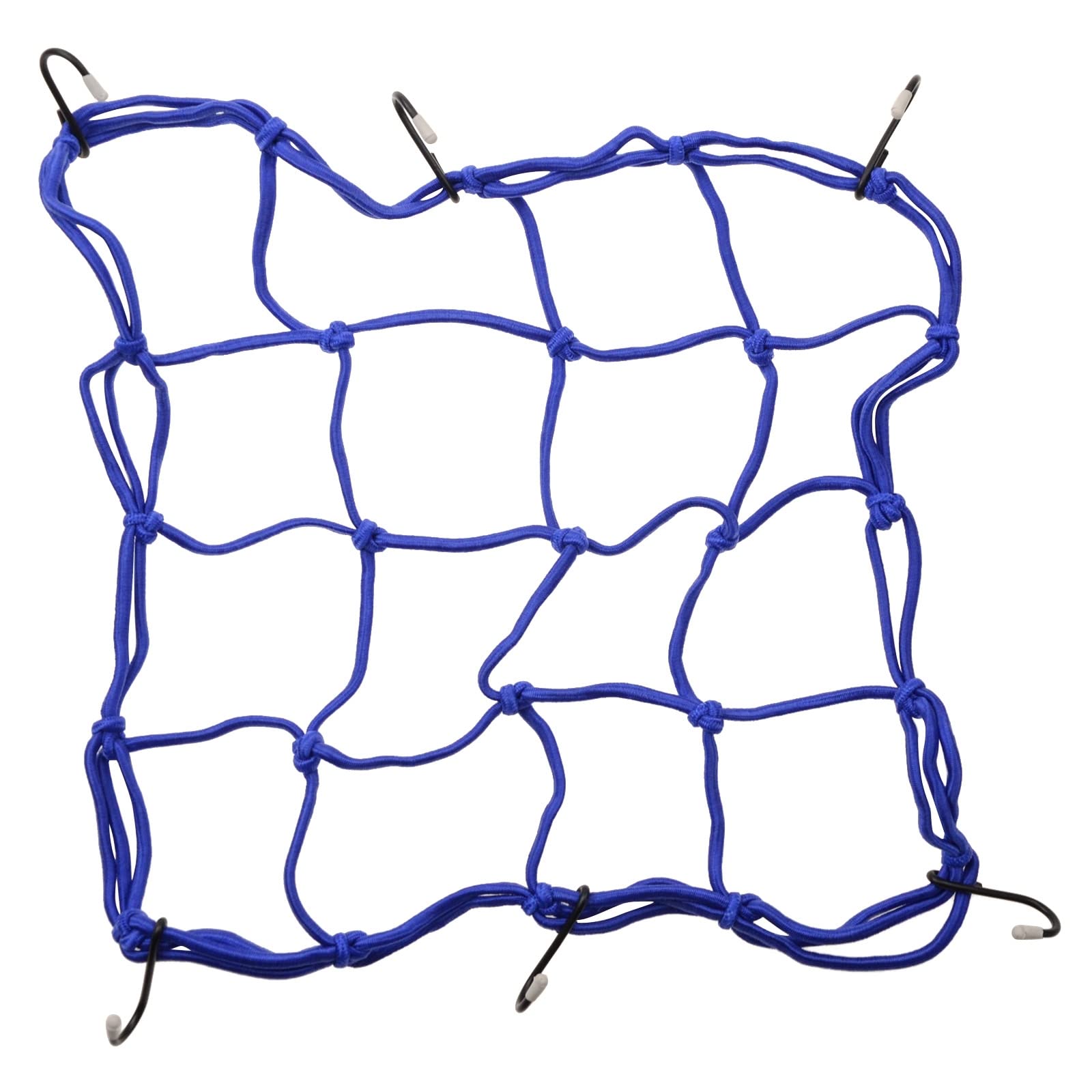 GOOFIT 12" x 12" Elasticated Bungee Luggage Cargo Net with Hooks Hold Down Replacement For Motorcycles Motorbike ATV Bikes Cars Trucks Blue
