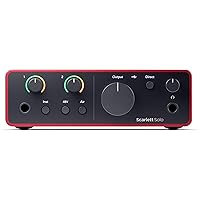 Focusrite Scarlett Solo 4th Gen USB Audio Interface, for the Guitarist, Vocalist, or Producer — High-Fidelity, Studio Quality
