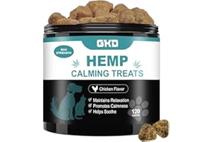 GKD Hemp Calming Chews for Dogs, Dog Anxiety Calming Chews, 100% Natural Ingredients Calming Treats, Aid with Separation, Barking, and Thunderstorms