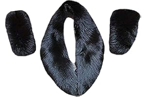 Women Genuine Fox Fur Collar +2 Cuffs For Coat Two Sets of Size Optional