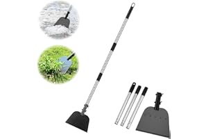 JUPITER WARRIOR Snow Shovel Ice Scraper, 54" Heavy Duty Ice Chopper Flat Shovel for Walkway, 3 Poles Weed Scraper for Outdoor Garden Cleaning, Ice Removal Tool for Road and Driveway