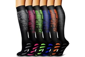 Bluemaple 6 Pack Copper Compression Socks for Women and Men Circulation-Best Support for Medical, Running,Nursing,Athletic