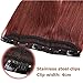 One piece Clip in Hair Extension Human Hair 20'' Dark Auburn #33 On Sale 5 Clips 50g Long Straight Soft Remy Hair Weft Extension Fast Shipping