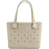 Forrader Rubber Tote Bag Small Beach Bag Waterproof Travel Bags Washable Tote Portable Handbag for Sports Beach Outdoor