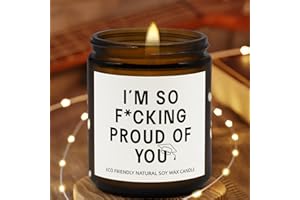 JOYSELLER Funny Graduation Gift for Her/Him, So Proud of You Graduation Candle for Party Decorations, Gardenia Scented Candle High School College Grad Gift