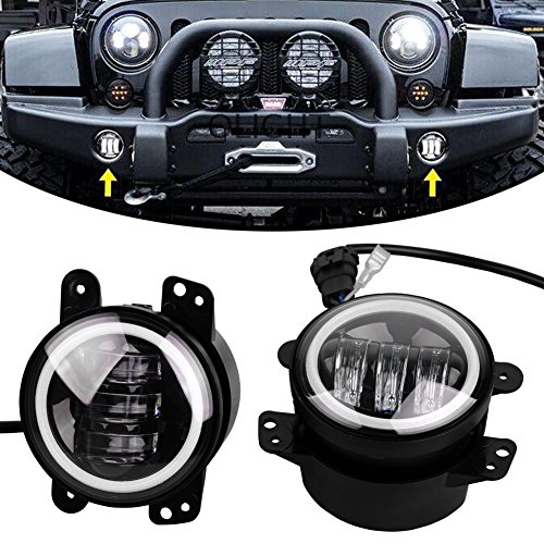Yitamotor 2pcs 4" inch 60w led fog lights 6500k wh…
