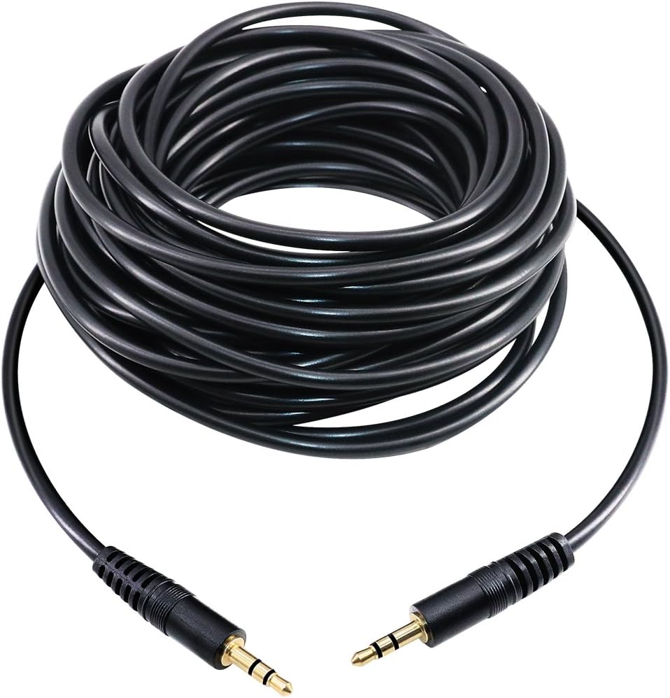 Yeung Qee 3.5mm Male to Male Stereo Aux Audio Cable Audio Auxiliary Cable for Car and All 3.5mm-Enabled Devices, Samsung, Smartphone, Tablet and MP3 Player (50ft/15m)