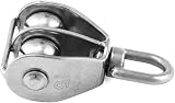 QWORK M15 Double Pulley Block 304 Stainless Steel 2PCS for Block and Tackle view 3