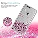 LeYi for ZTE Blade Z Max Case,ZTE Blade Zmax Pro 2 / Sequoia Case with [2 Pack] Tempered Glass Screen Protector for Girls, Shiny Glitter Moving Quicksand Liquid Protective Case for ZTE Z982 Rose Gold