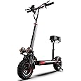 1200W Electric Scooter for Adult, 48V 18AH Folding E-Scooter Up to 34Mph & 37Miles Range,11" Off Road Tire Kick Scooters with Detachable Seat &Double Suspension for Commuter Outdoor