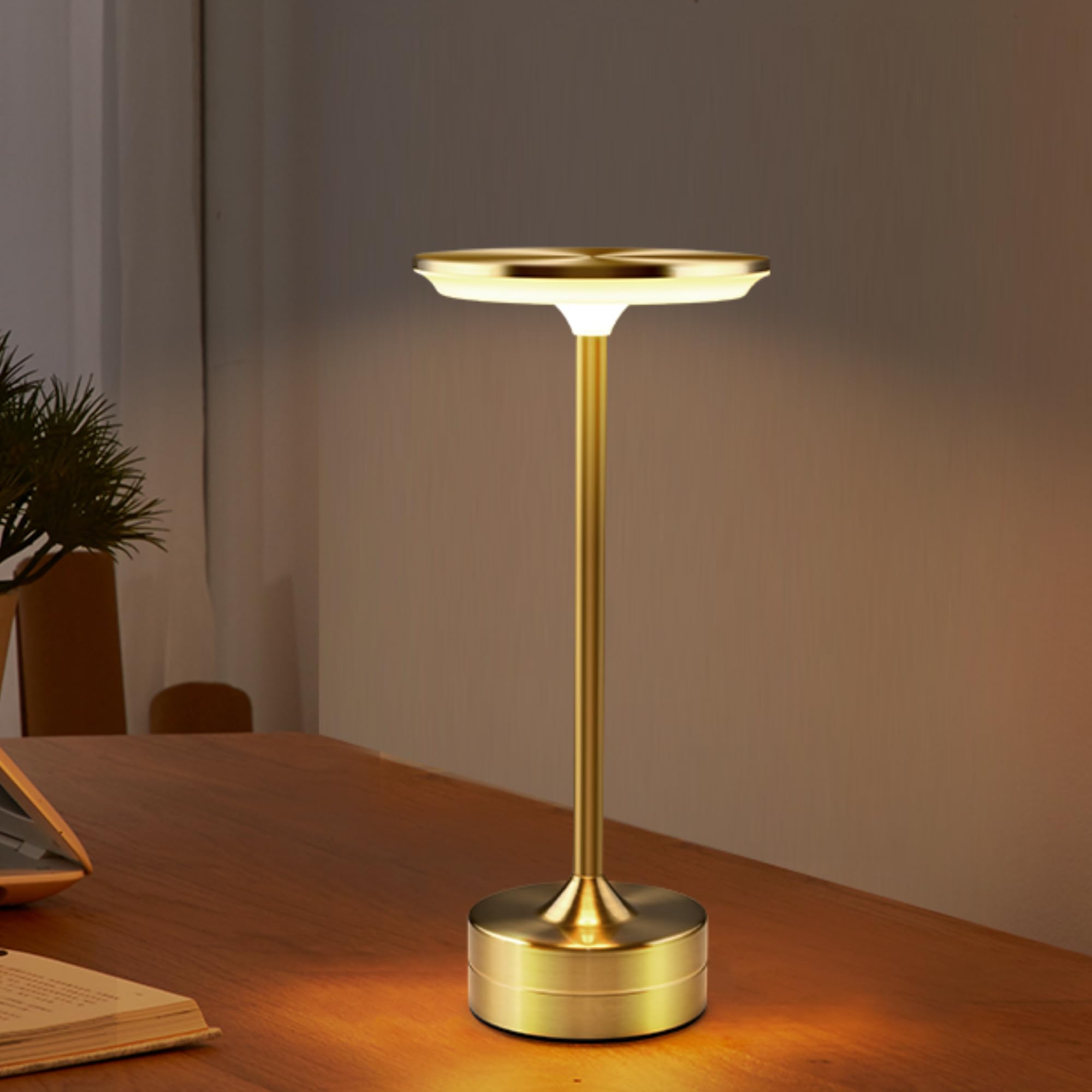 Portable Cordless Table Lamp w/ Touch Sensor, 3-Color Dimming, Cordless ...