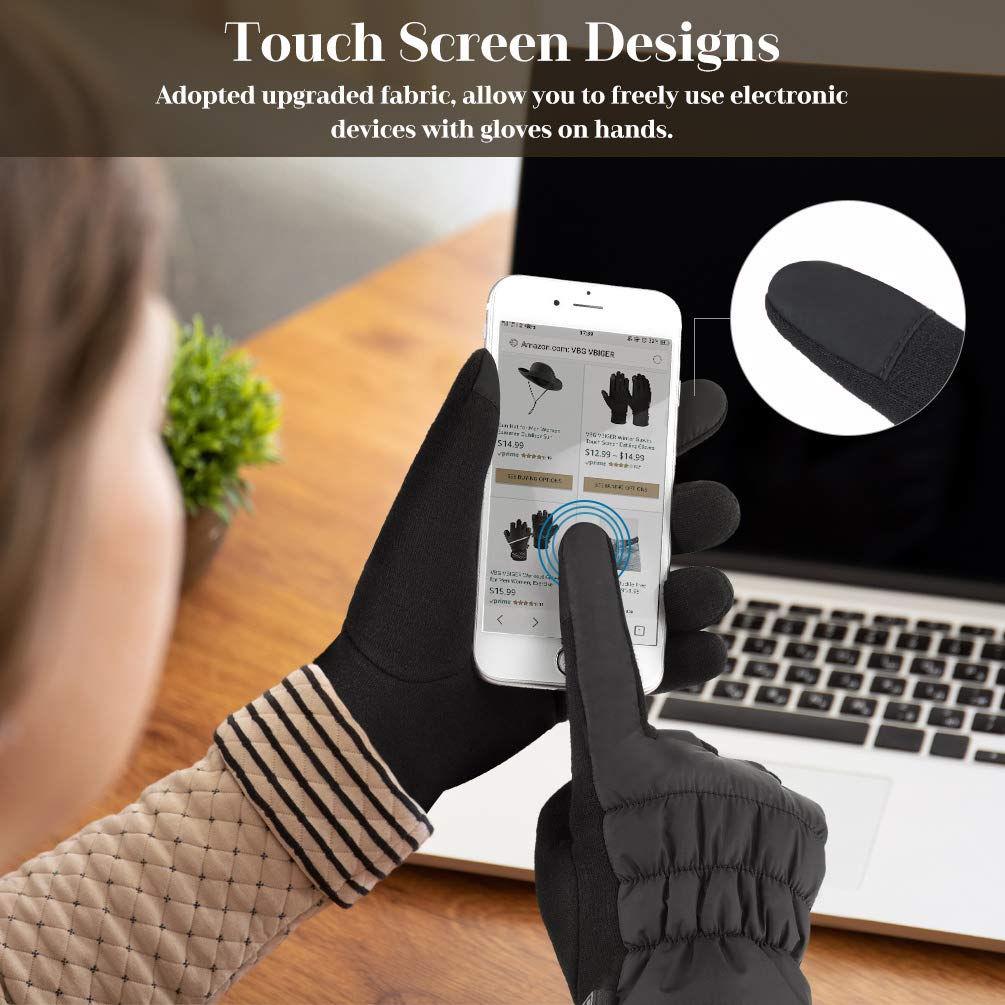 VBIGER Damenhandschuhe Winter Dicke Warme Handschuhe Touchscreen Handschuhe Winter Handschuhe Casual Handschuhe SMS Handschuhe für Outdoor