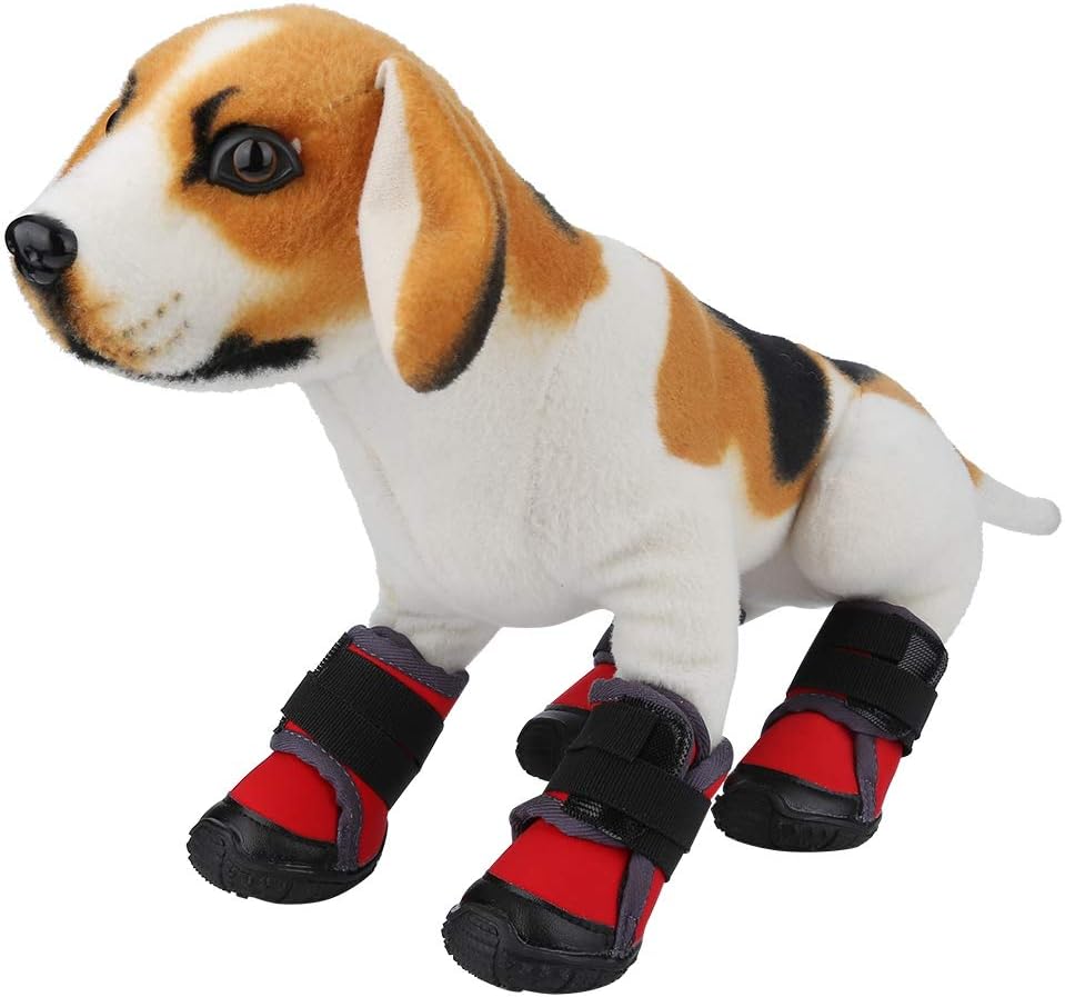 NonSlip Dog Boots, Durable Wear Resistant Comfortable Dog Shoes,(red