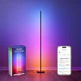 Nanoleaf Matter Smart Floor Lamp, 1700lm RGBTW LED Standing Lamps | Work with Alexa, Corner Floor Lamp with Music Sync, 16M+ Colors, Voice Control for Living Room, Ambient Lighting, Black