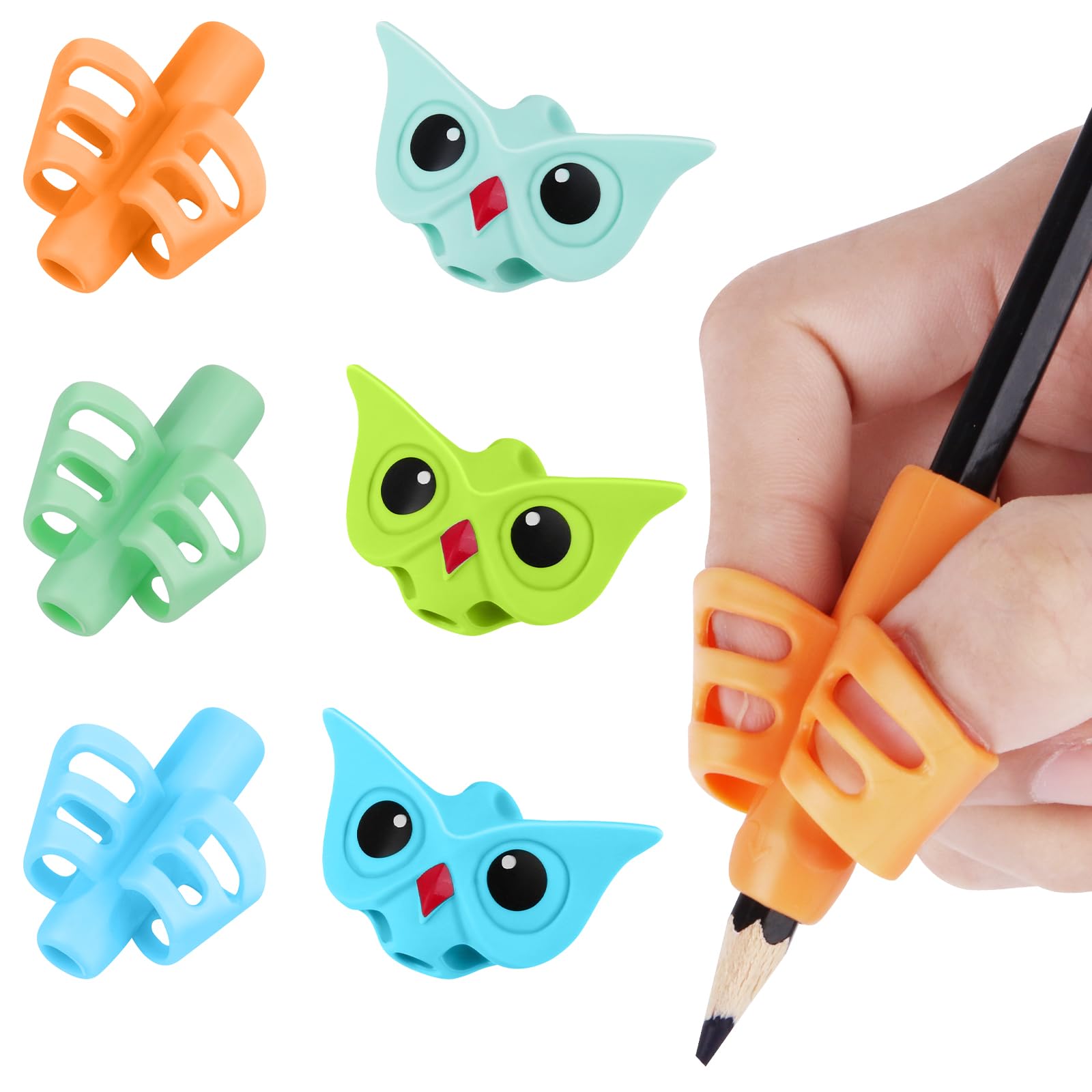 lahnao Set of 6 Writing Aid for Children's Pen, Ergonomic Writing Aid for Children, Correction of Writing Posture, Better Pen Posture, Writing Aid Set for Preschool Children